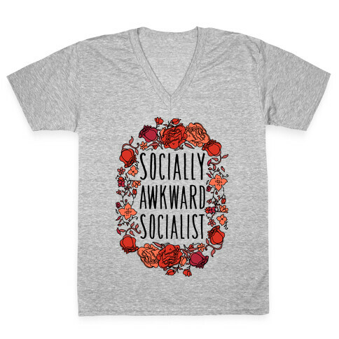 Socially Awkward Socialist V-Neck Tee Shirt