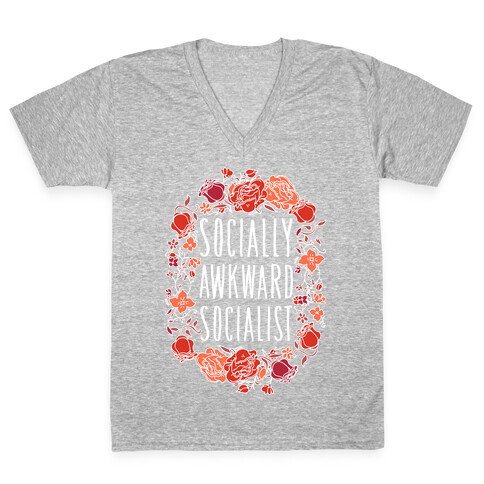 Socially Awkward Socialist V-Neck Tee Shirt