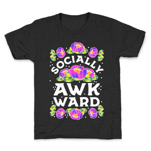 Socially Awkward (Floral) Kids T-Shirt