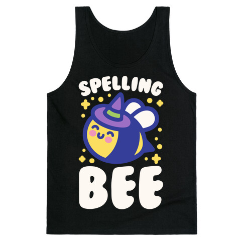 Spelling Bee White Print Tank Top