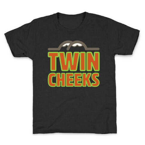 Twin Cheeks Parody White Print Kids T-Shirt