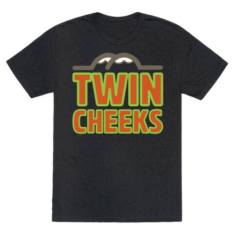 Twin Cheeks Parody White Print T-Shirt