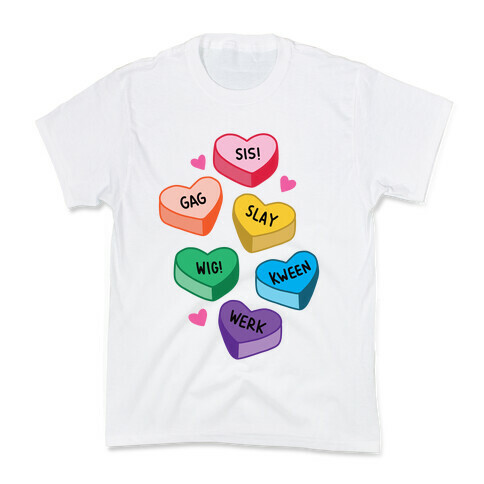 Gay Lingo Candy Hearts Kids T-Shirt