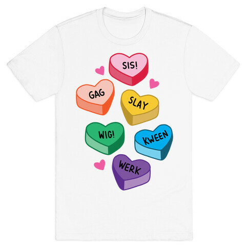 Gay Lingo Candy Hearts T-Shirt