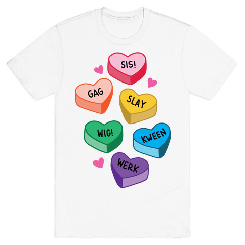 Gay Lingo Candy Hearts T-Shirt