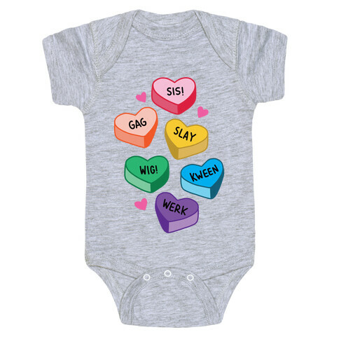 Gay Lingo Candy Hearts Baby One-Piece