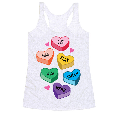 Gay Lingo Candy Hearts Racerback Tank Top