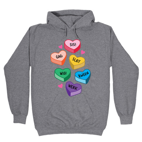 Gay Lingo Candy Hearts Hooded Sweatshirt