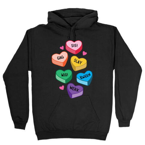 Gay Lingo Candy Hearts Hooded Sweatshirt