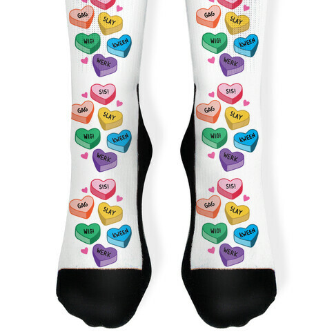 Gay Lingo Candy Hearts Sock