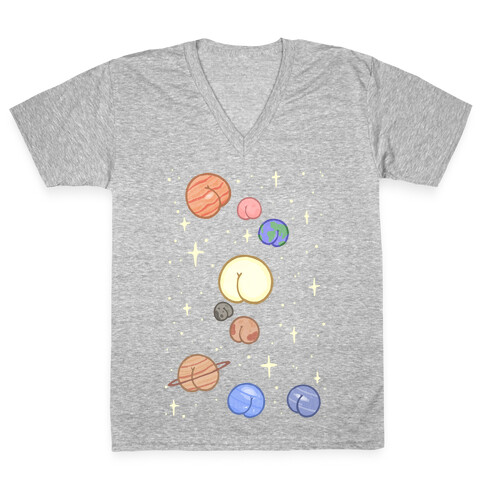Butt Planets V-Neck Tee Shirt