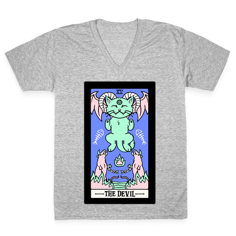 Creepy Cute Tarot: The Devil V-Neck Tee Shirt