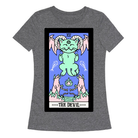 Creepy Cute Tarot: The Devil White Print Womens T-Shirt