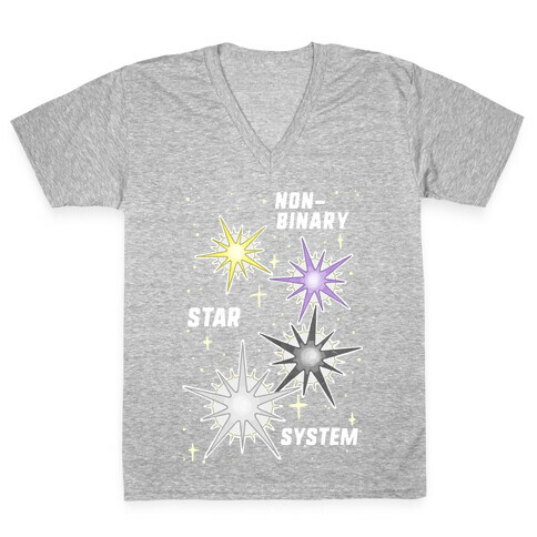 Non-Binary Star System V-Neck Tee Shirt