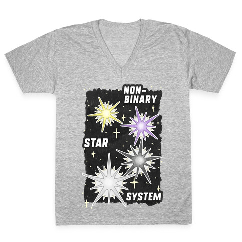 Non-Binary Star System V-Neck Tee Shirt