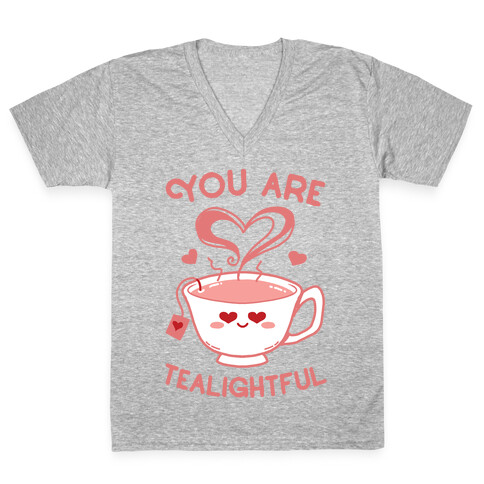 You Are Tealightful  V-Neck Tee Shirt