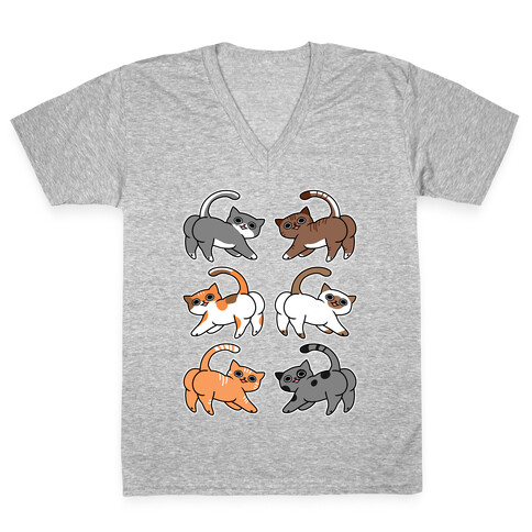 Cats With Buttcheeks V-Neck Tee Shirt