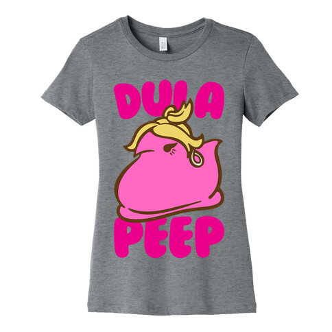 Dula Peep Parody White Print Womens T-Shirt