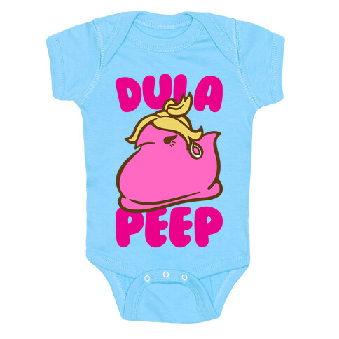 Dula Peep Parody White Print Baby One-Piece