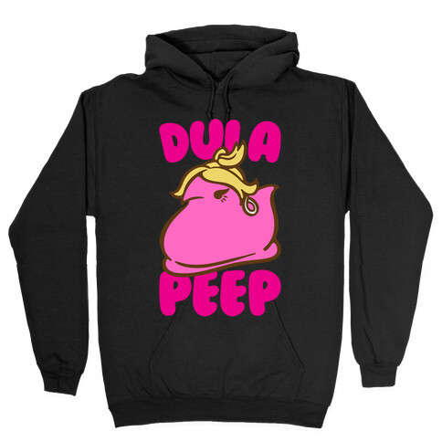 Dula Peep Parody White Print Hooded Sweatshirt