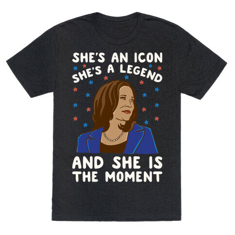 She Is The Moment Kamala Harris White Print T-Shirt