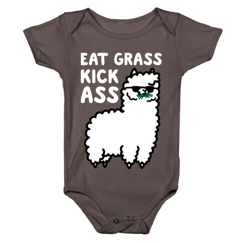 Eat Grass Kick Ass Llama Baby One-Piece