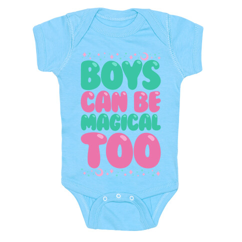 Boys Can Be Magical Too White Print Baby One-Piece