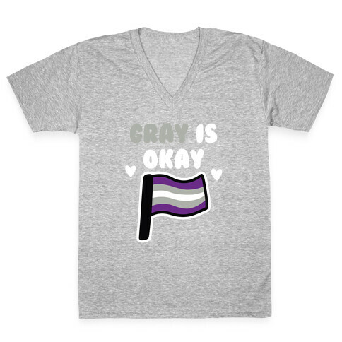 Gray is Okay V-Neck Tee Shirt