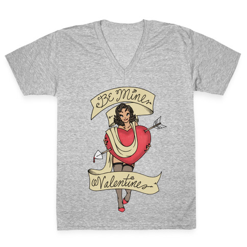 Be Mine Valentine Tattoo V-Neck Tee Shirt