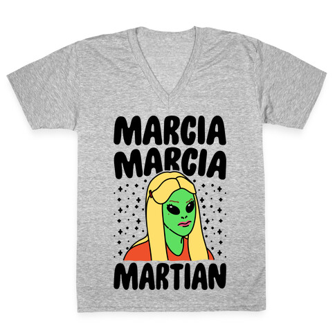 Marcia Marcia Martian Parody V-Neck Tee Shirt