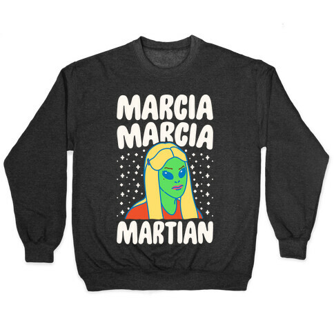 Marcia Marcia Martian Parody White Print Pullover