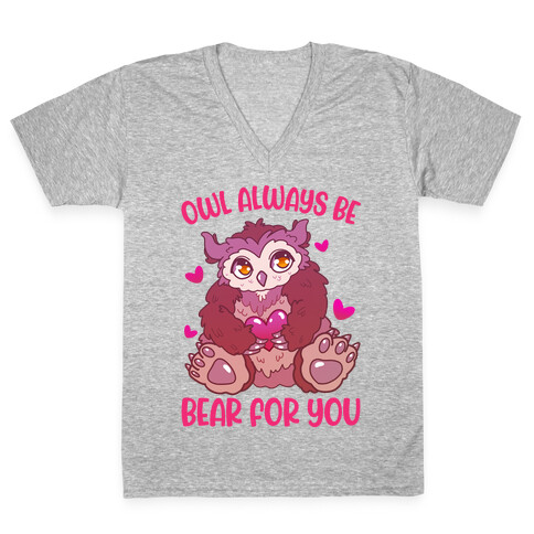 Owl Always Be Bear for You V-Neck Tee Shirt