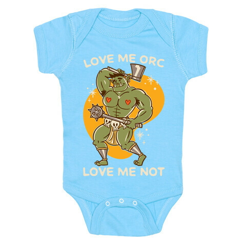 Love Me Orc Love Me Not White Print Baby One-Piece