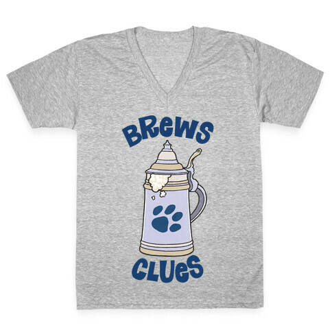 Brews Clues V-Neck Tee Shirt