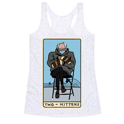 Two of Mittens (Bernie Tarot Parody) Racerback Tank Top