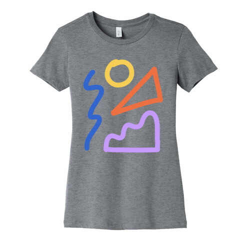 Bold Abstract Shape Outlines Womens T-Shirt