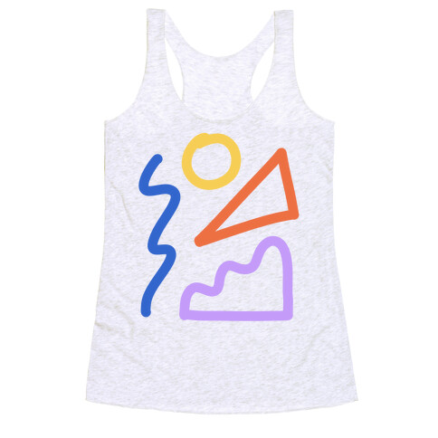 Bold Abstract Shape Outlines Racerback Tank Top