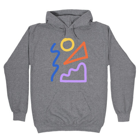 Bold Abstract Shape Outlines Hooded Sweatshirt