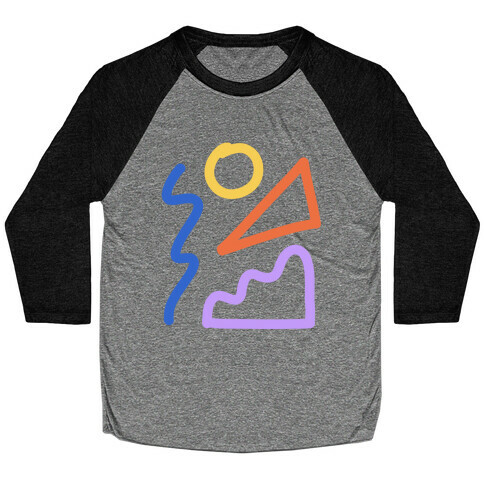 Bold Abstract Shape Outlines Baseball Tee