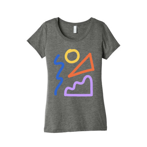 Bold Abstract Shape Outlines Womens T-Shirt