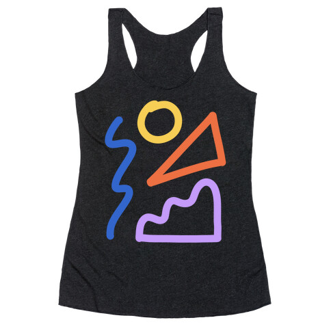 Bold Abstract Shape Outlines Racerback Tank Top