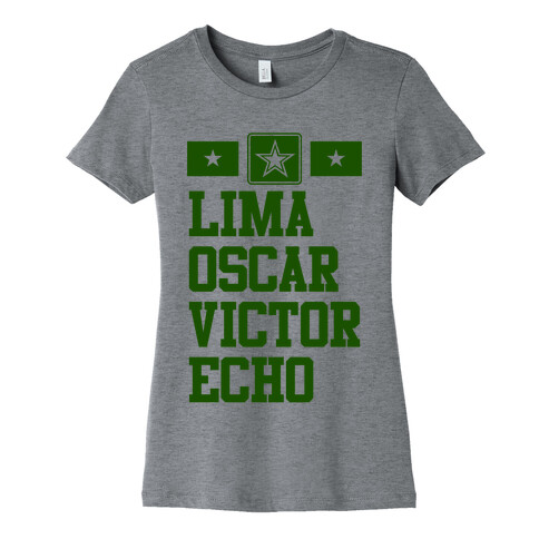 Lima Oscar Victor Echo (Army) Womens T-Shirt