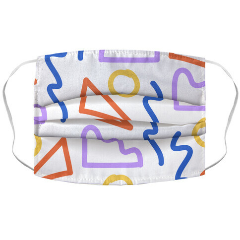 Bold Abstract Shape Outlines Accordion Face Mask