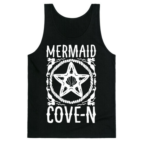 Mermaid Cove-n White Print Tank Top