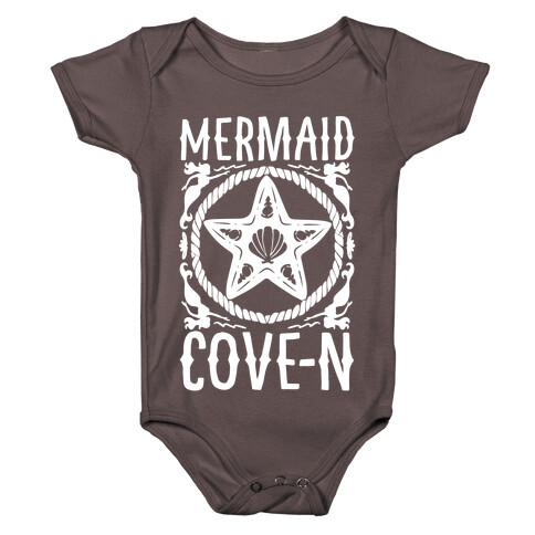 Mermaid Cove-n White Print Baby One-Piece