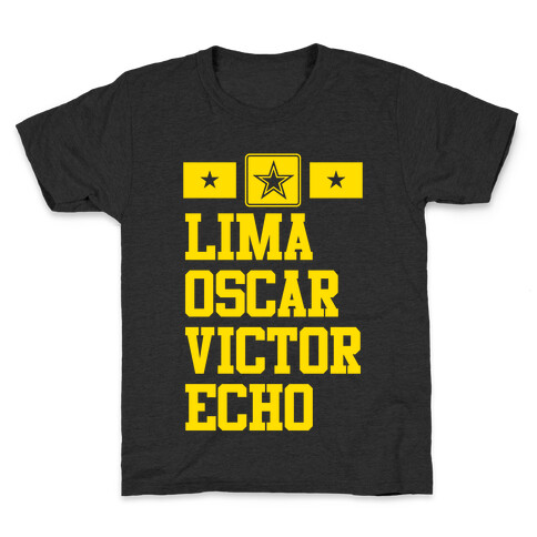 Lima Oscar Victor Echo (Army) Kids T-Shirt