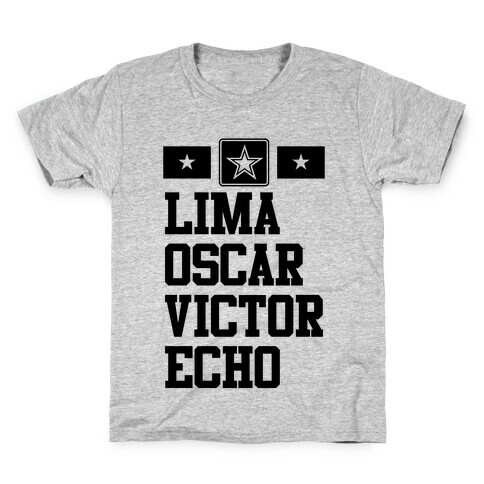 Lima Oscar Victor Echo (Army) Kids T-Shirt