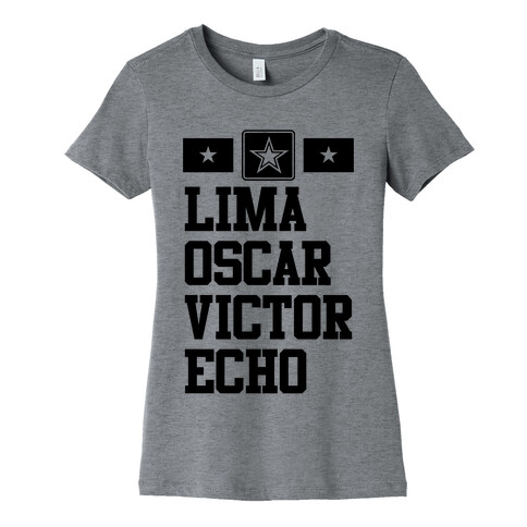 Lima Oscar Victor Echo (Army) Womens T-Shirt