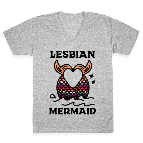 Lesbian Mermaid V-Neck Tee Shirt