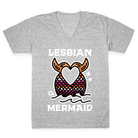 Lesbian Mermaid V-Neck Tee Shirt